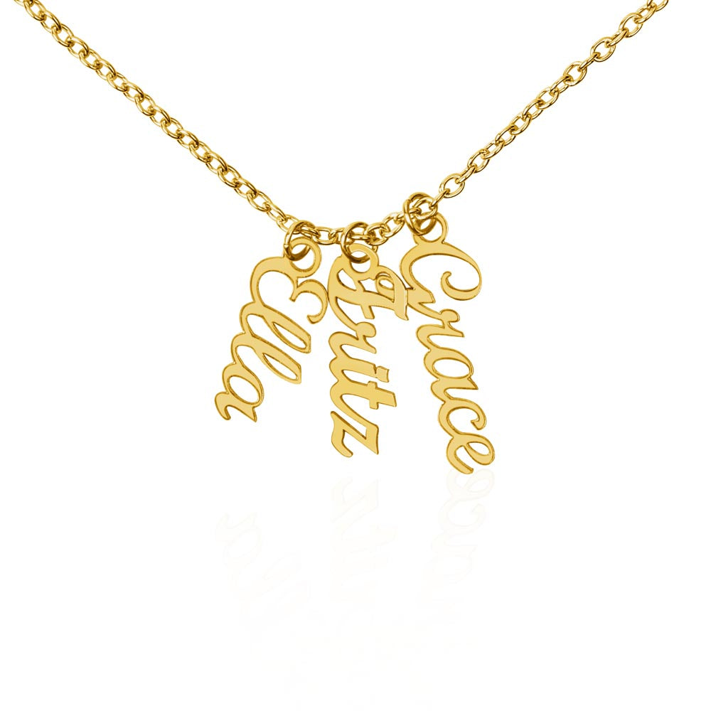 Personalized Multi-Name Vertical Necklace