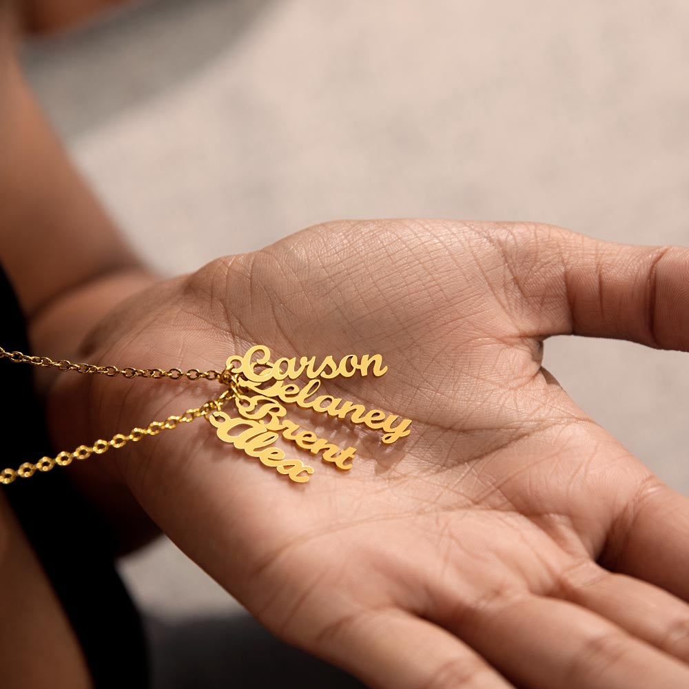 Personalized Multi-Name Vertical Necklace