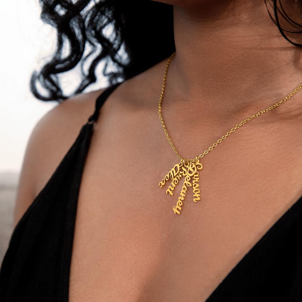 Personalized Multi-Name Vertical Necklace