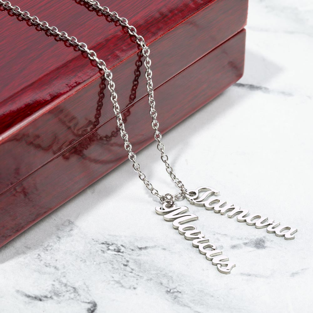 Personalized Multi-Name Vertical Necklace