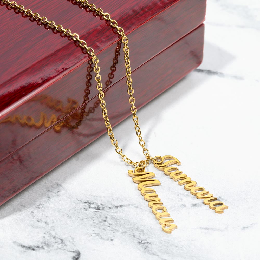Personalized Multi-Name Vertical Necklace