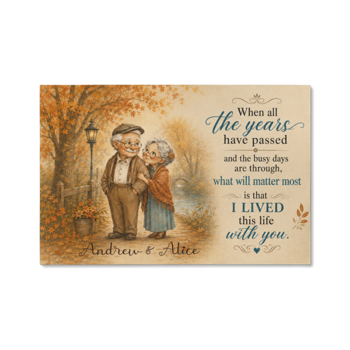 Personalized “I Lived This Life With You” Couples Canvas