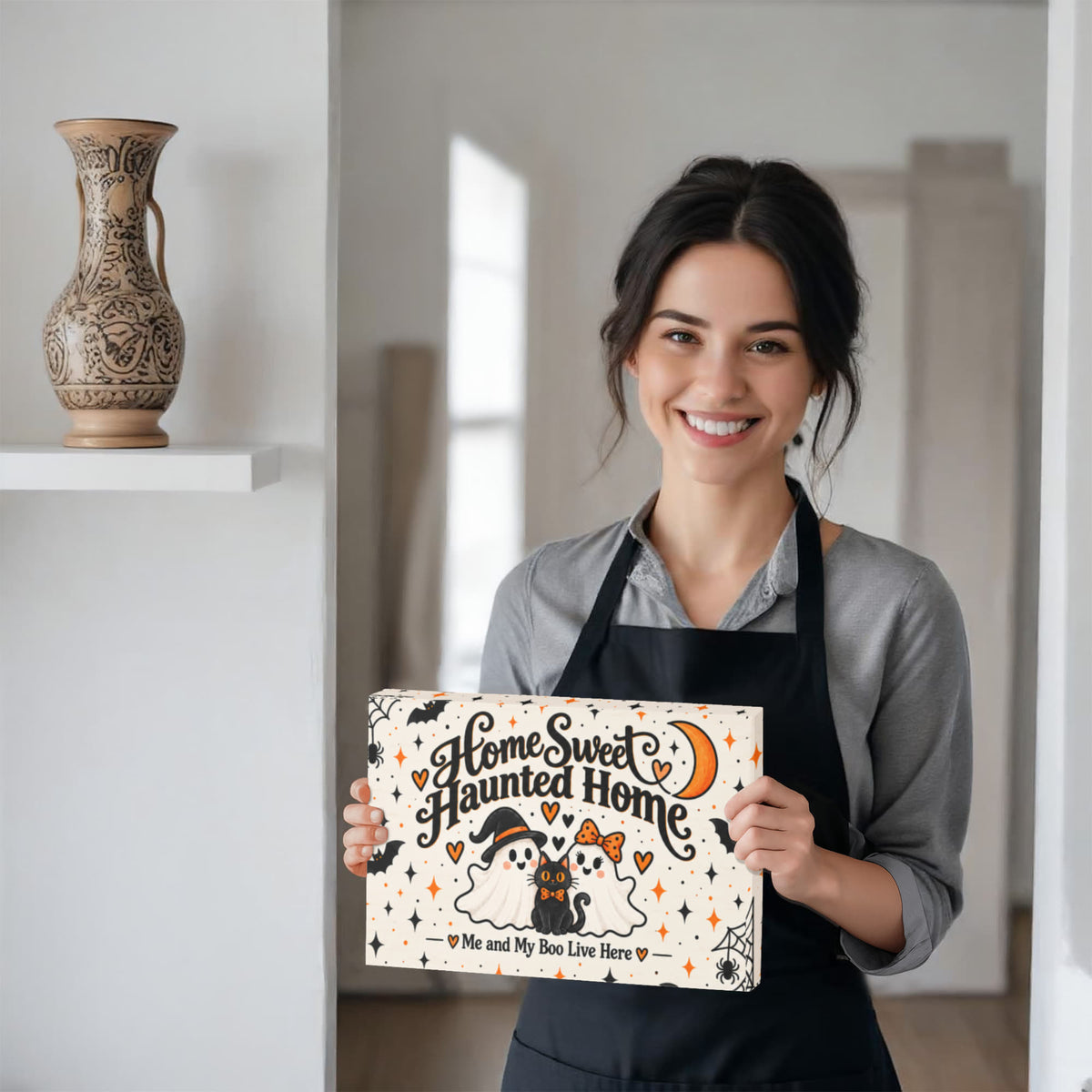 Home Sweet Haunted Home Halloween Canvas Wall Art – Me & My Boo