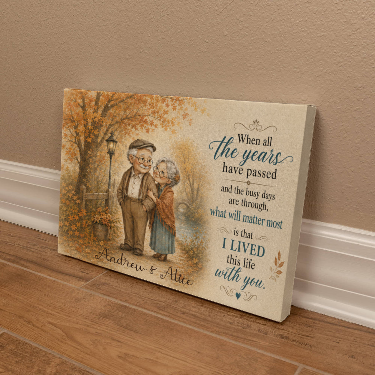 Personalized “I Lived This Life With You” Couples Canvas