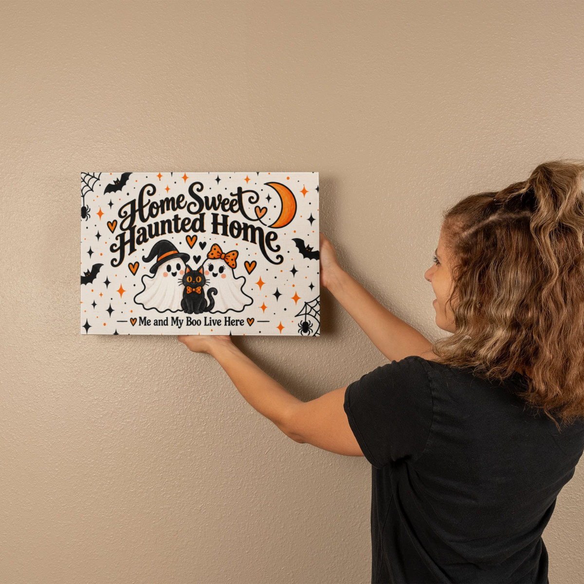 Home Sweet Haunted Home Halloween Canvas Wall Art – Me & My Boo
