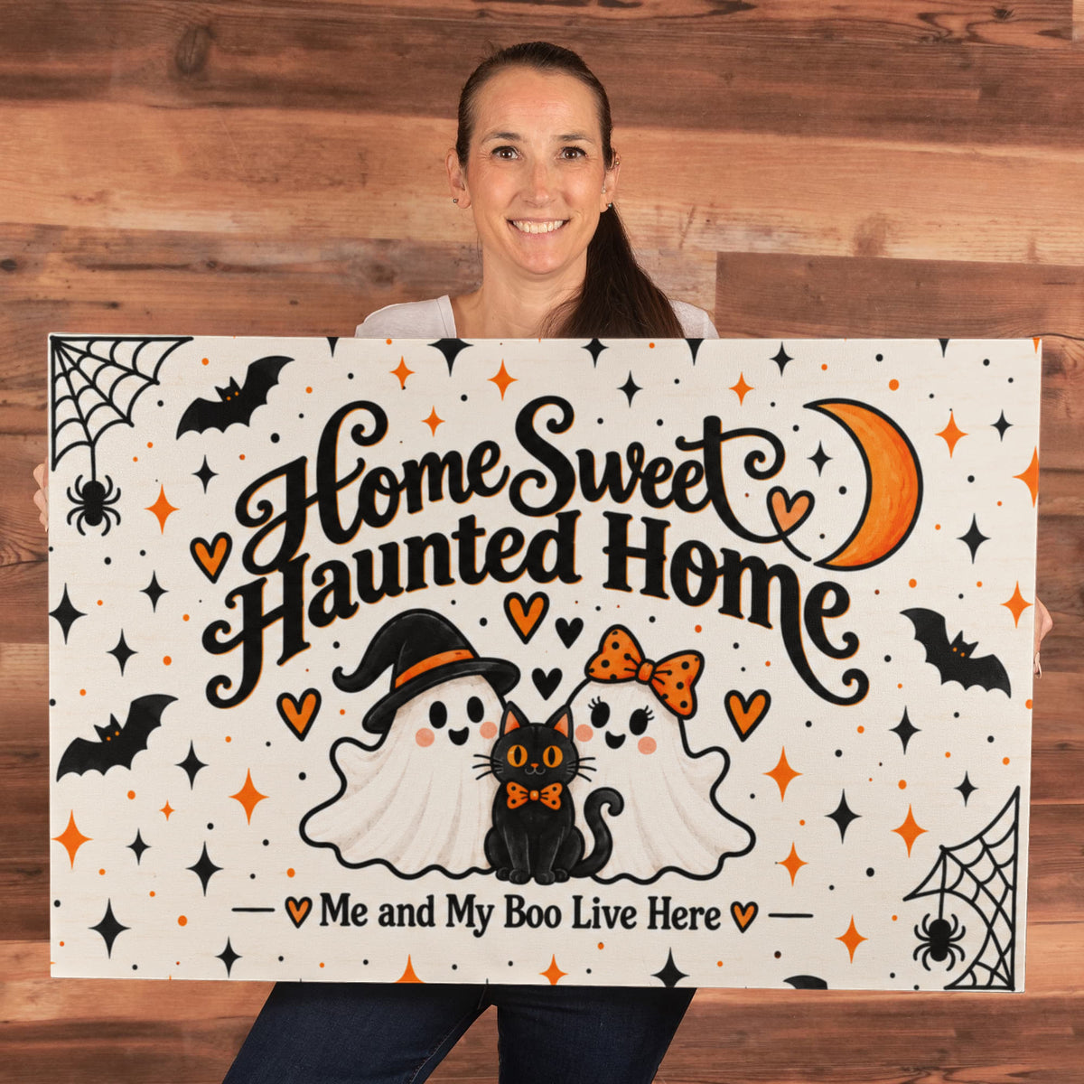Home Sweet Haunted Home Halloween Canvas Wall Art – Me & My Boo
