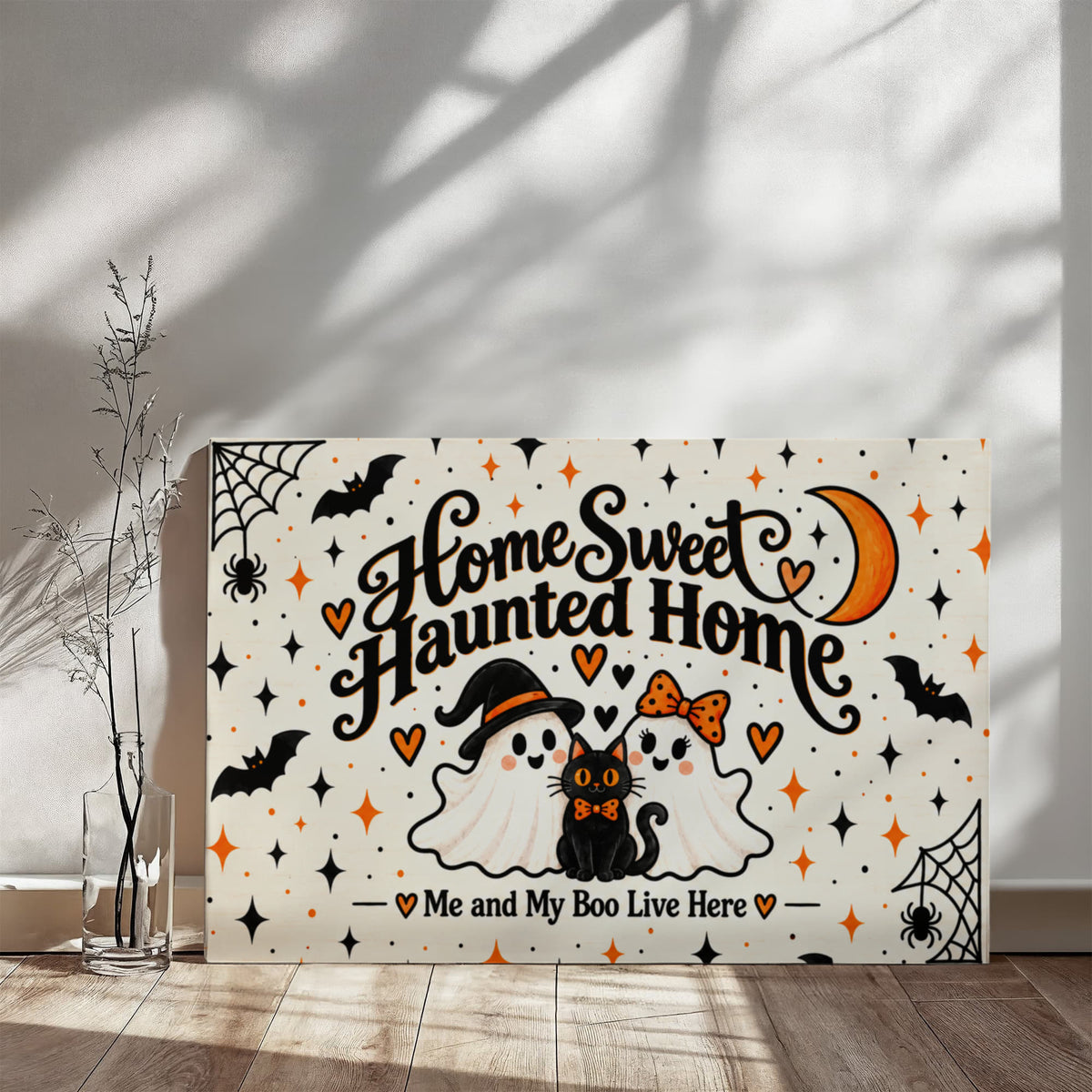 Home Sweet Haunted Home Halloween Canvas Wall Art – Me & My Boo