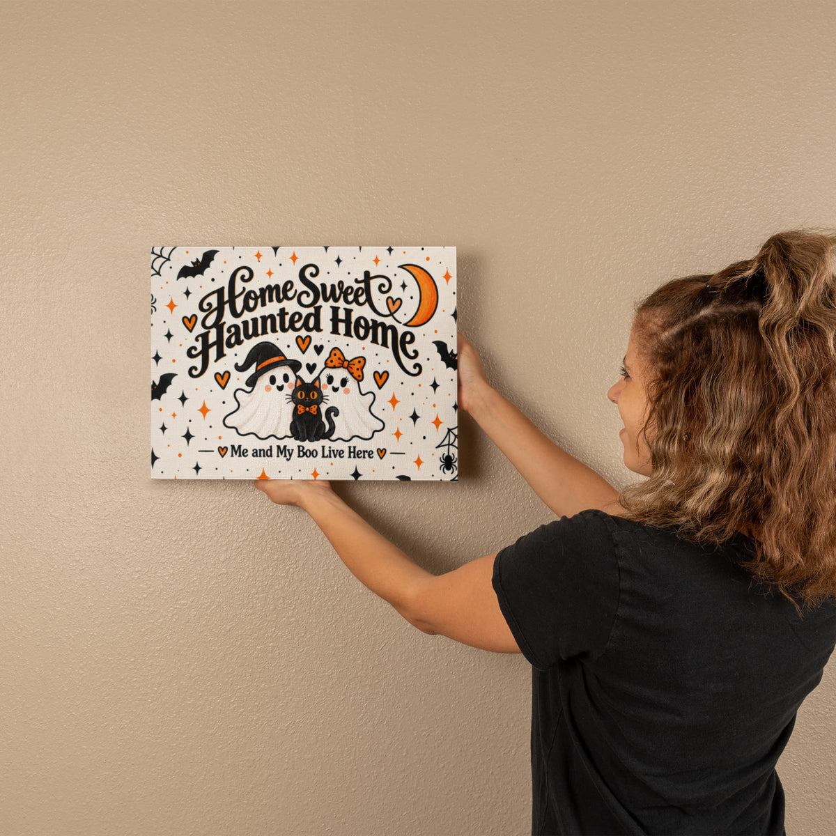 Home Sweet Haunted Home Halloween Canvas Wall Art – Me & My Boo
