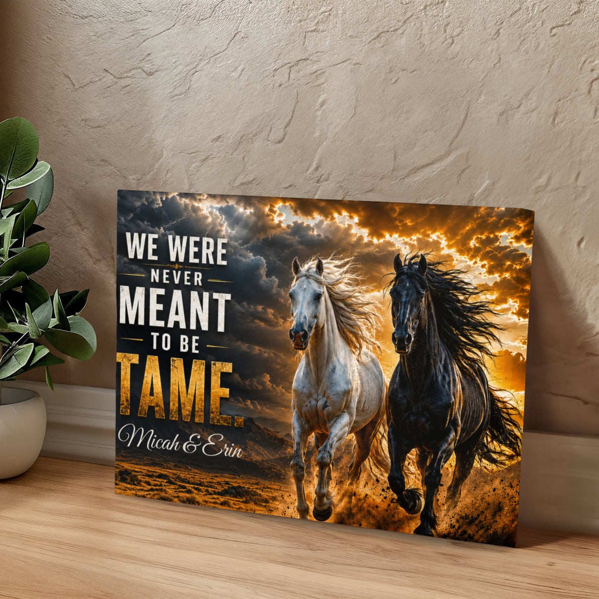 Personalized “Never Meant to Be Tame” Wild Horses Canvas