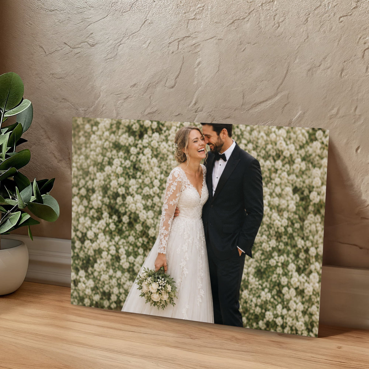 Personalized Wedding Photo Canvas – Custom Wedding Picture Wall Art & Anniversary Keepsake