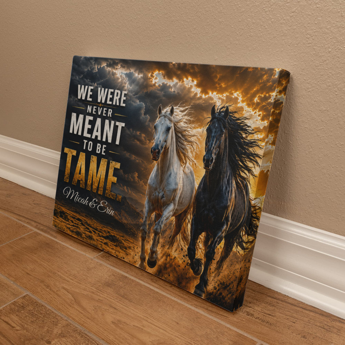 Personalized “Never Meant to Be Tame” Wild Horses Canvas