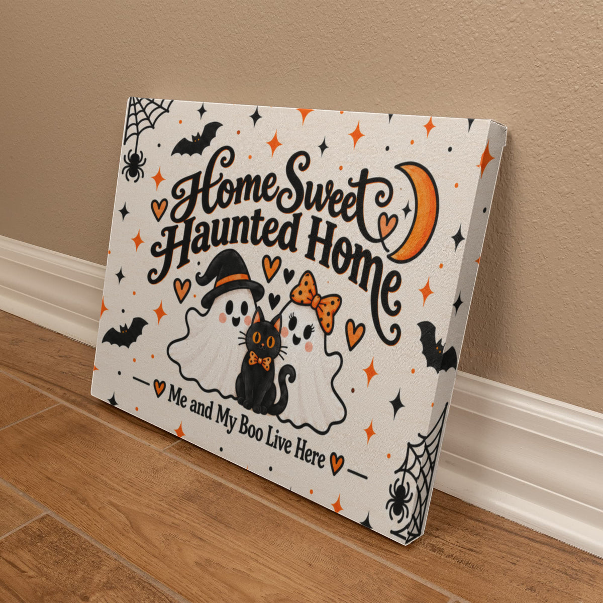 Home Sweet Haunted Home Halloween Canvas Wall Art – Me & My Boo