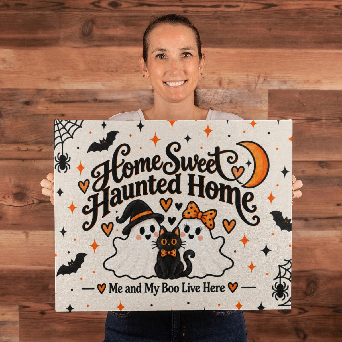 Home Sweet Haunted Home Halloween Canvas Wall Art – Me & My Boo