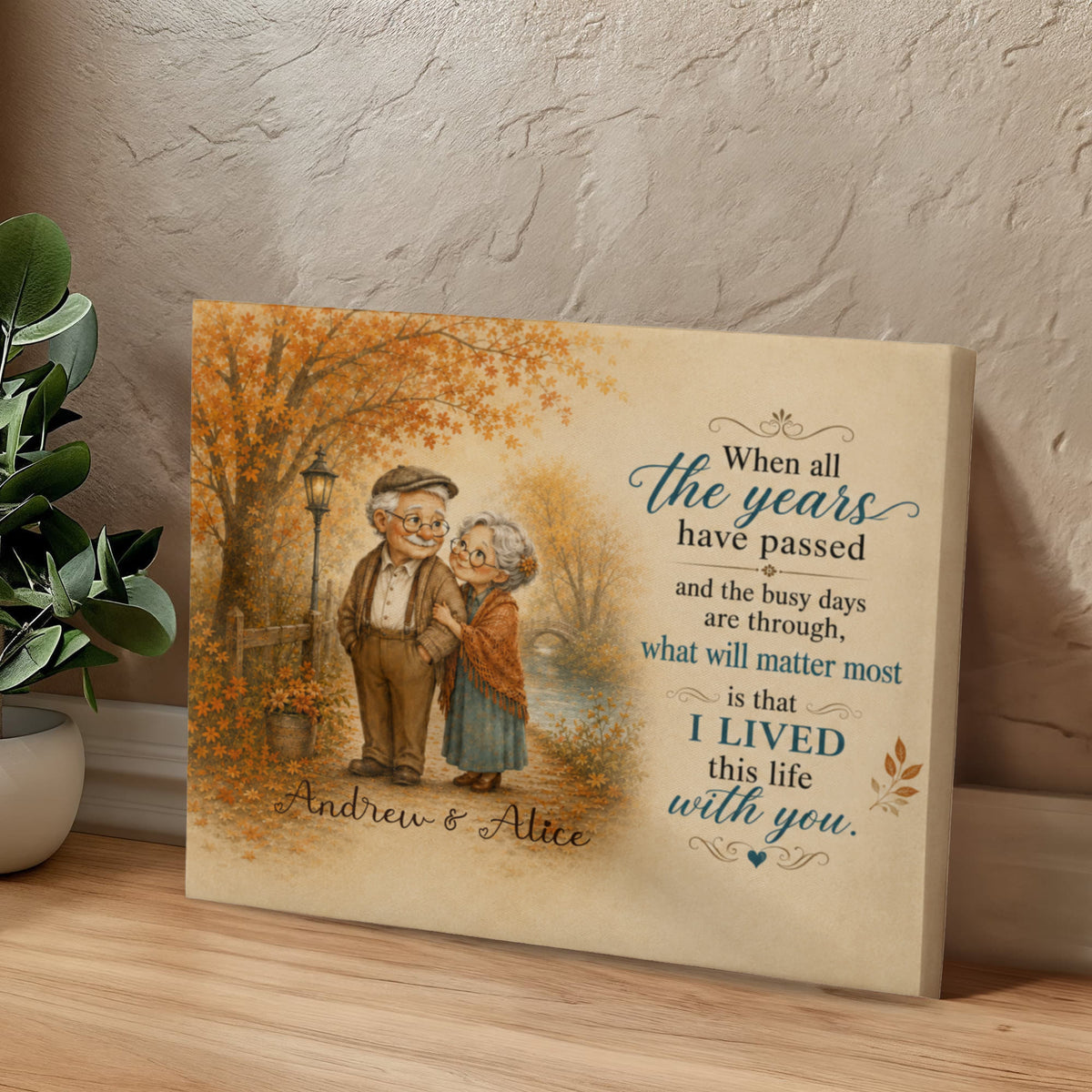 Personalized “I Lived This Life With You” Couples Canvas