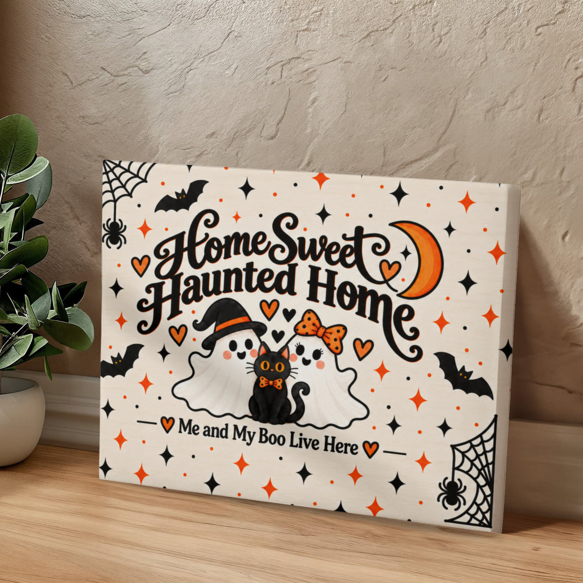 Home Sweet Haunted Home Halloween Canvas Wall Art – Me & My Boo