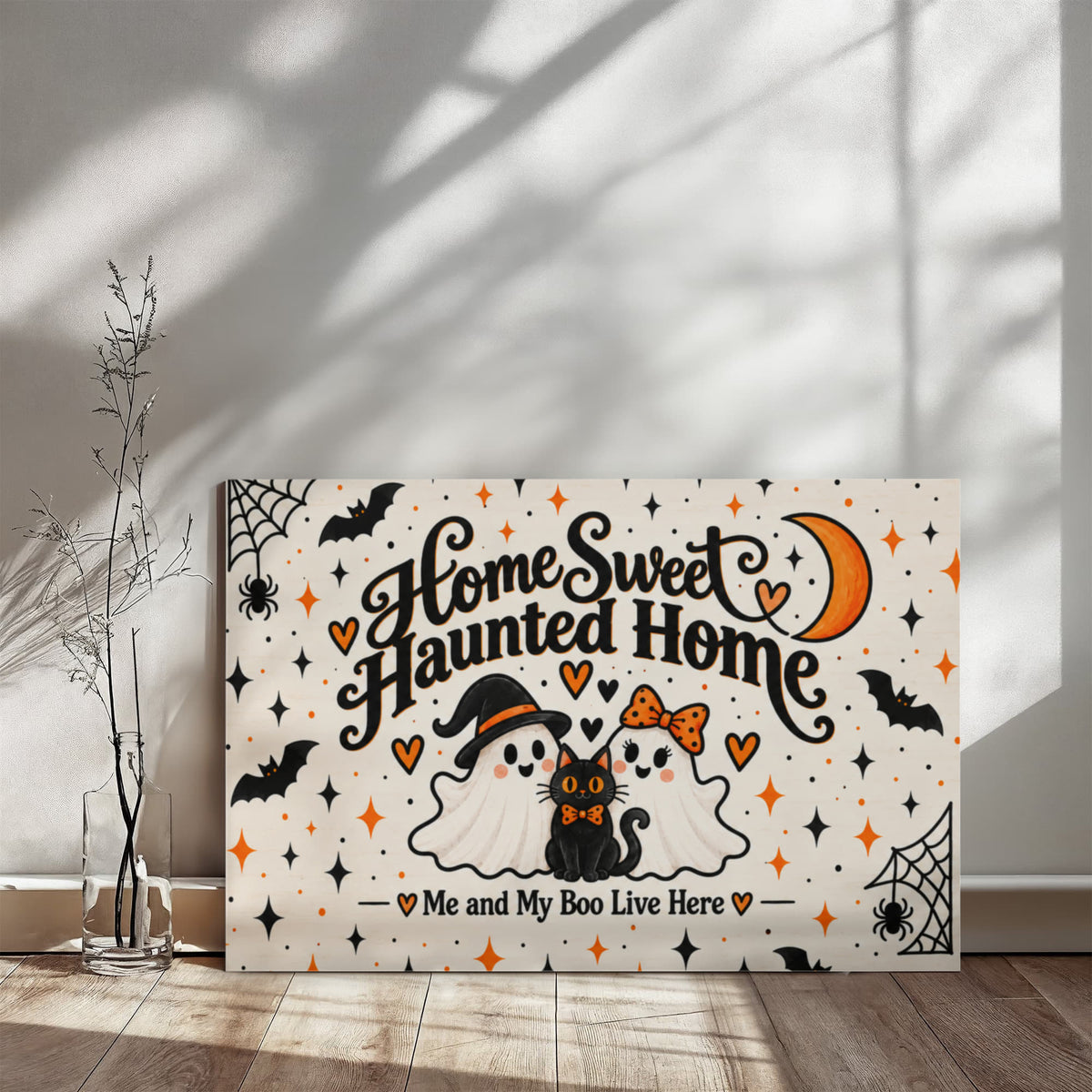 Home Sweet Haunted Home Halloween Canvas Wall Art – Me & My Boo