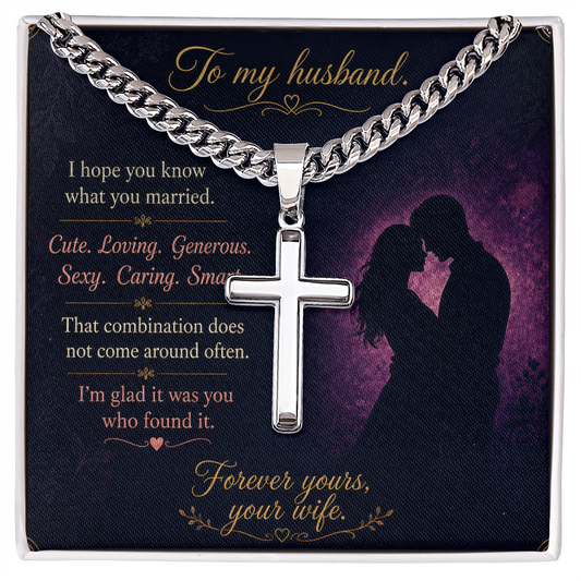 To My Husband – Forever Yours Cross Necklace from Wife