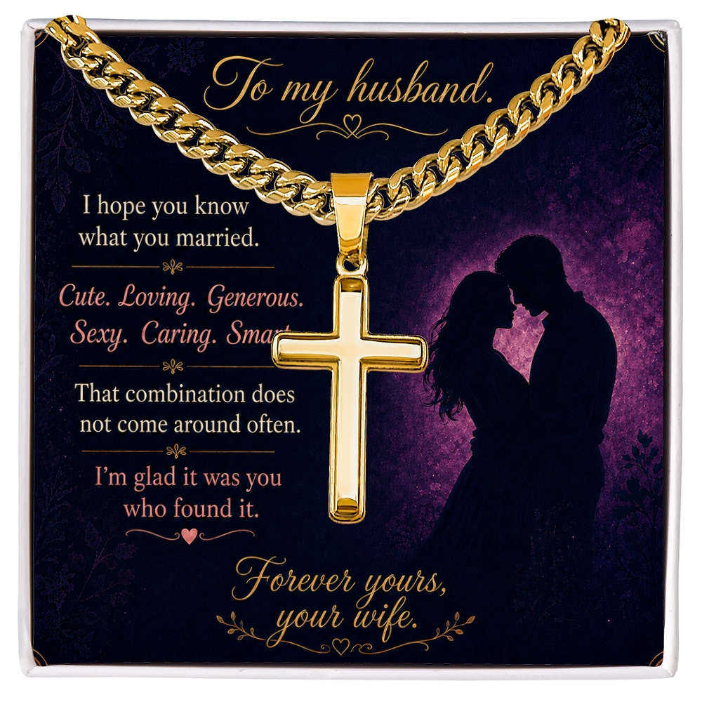To My Husband – Forever Yours Cross Necklace from Wife
