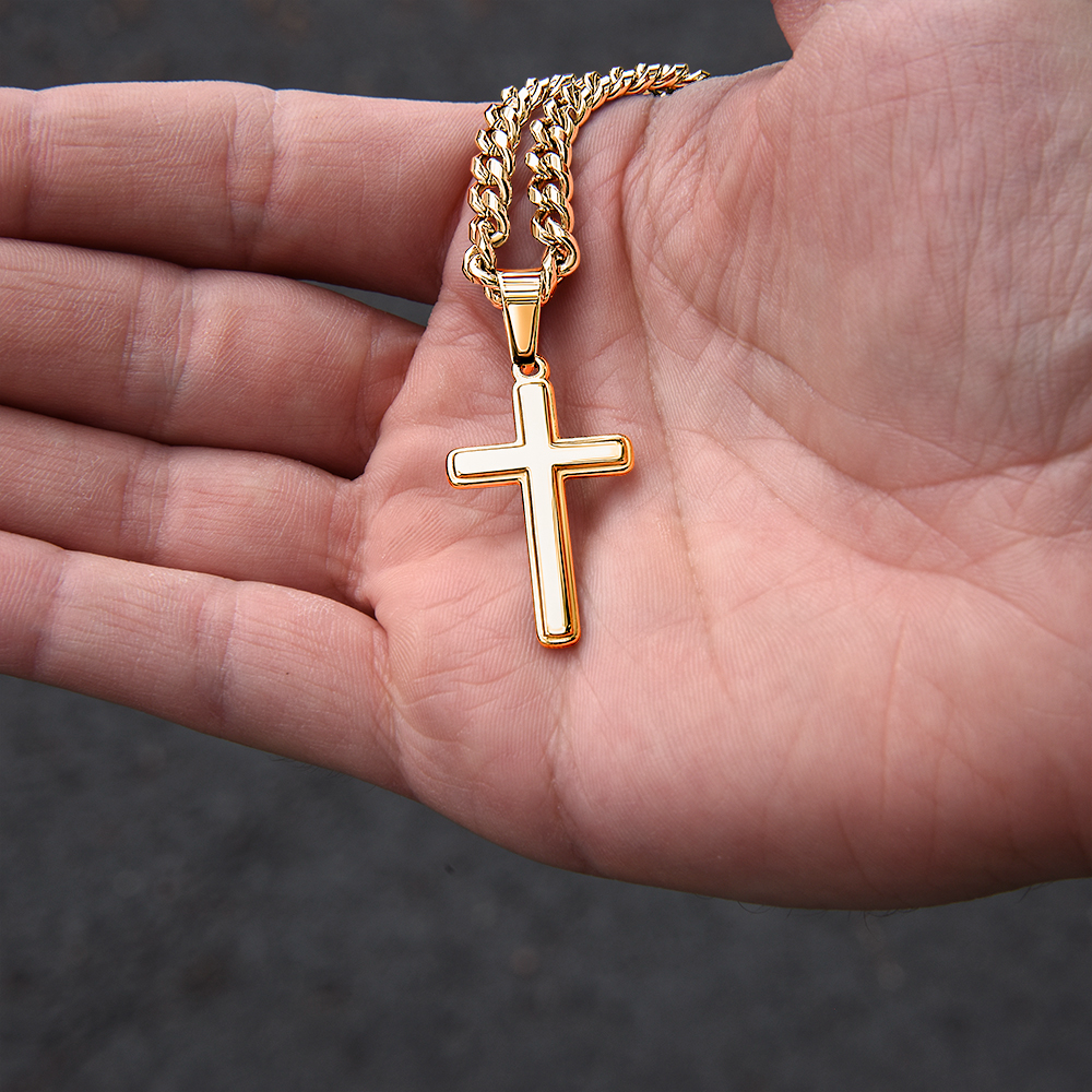 Personalized To My Husband Cross Necklace – Custom Names