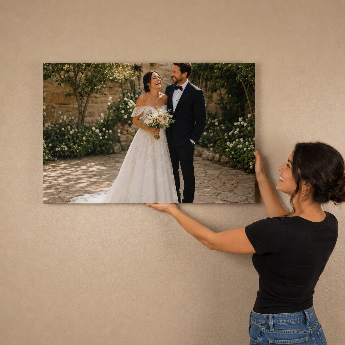 Personalized Wedding Photo Canvas – Custom Wedding Picture Wall Art & Anniversary Keepsake