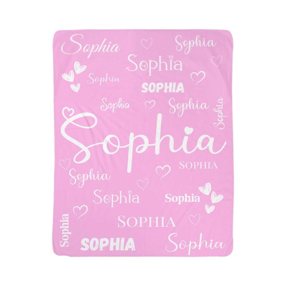 Personalized Kids Name Keepsake Blanket – 13 Color Options