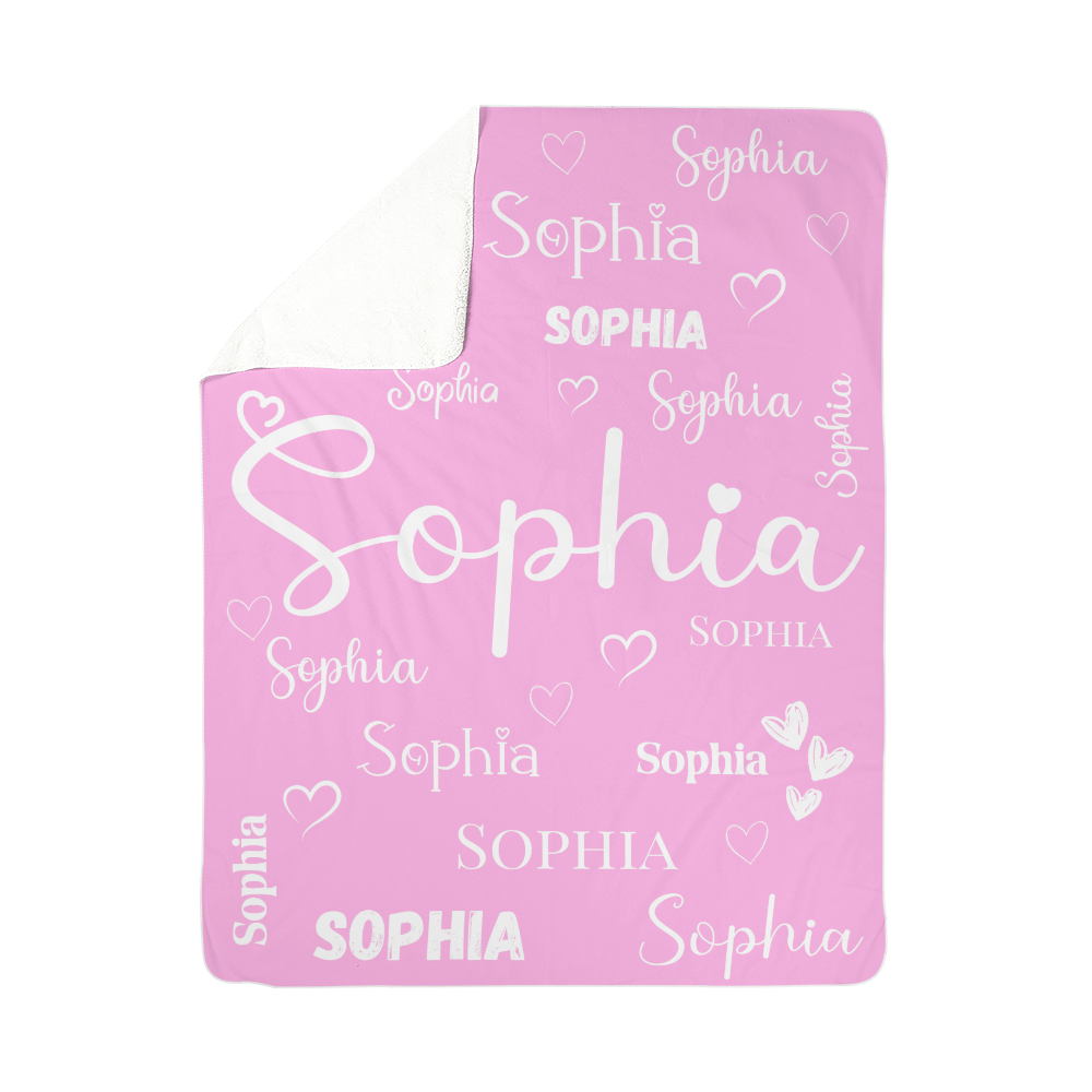 Personalized Kids Name Keepsake Blanket – 13 Color Options